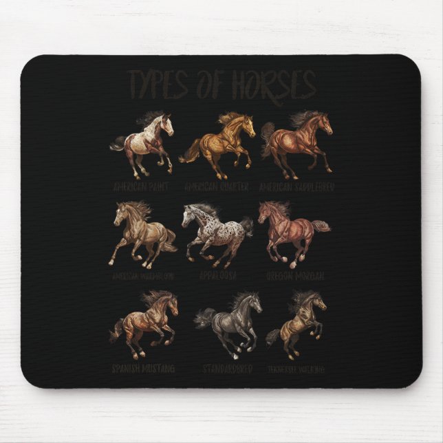 Vintage Retro-Pferdearten Mousepad (Vorne)