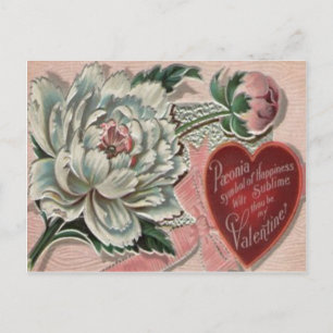 Vintage Retro Pfingstrosen Valentinstagskarte Feiertagspostkarte