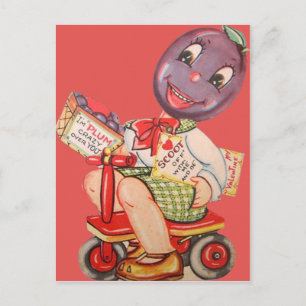 Vintage Retro Pflaume Valentinstagskarte Feiertagspostkarte