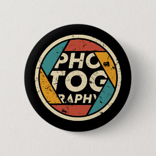 Vintage Retro Photographer Camera Aperture Button