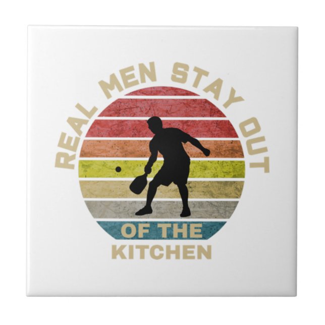 Vintage Retro Pickleball Funny Fliese (Vorderseite)