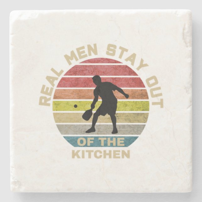 Vintage Retro Pickleball Funny Steinuntersetzer (Vorderseite)
