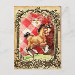 Vintage Retro Pony Postkarte