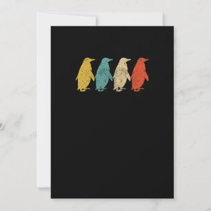 Vintage Retro Pop-Art Pinguin Tier Einladung