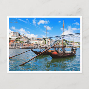 Vintage Retro Porto Portugal Tourismus Postkarte