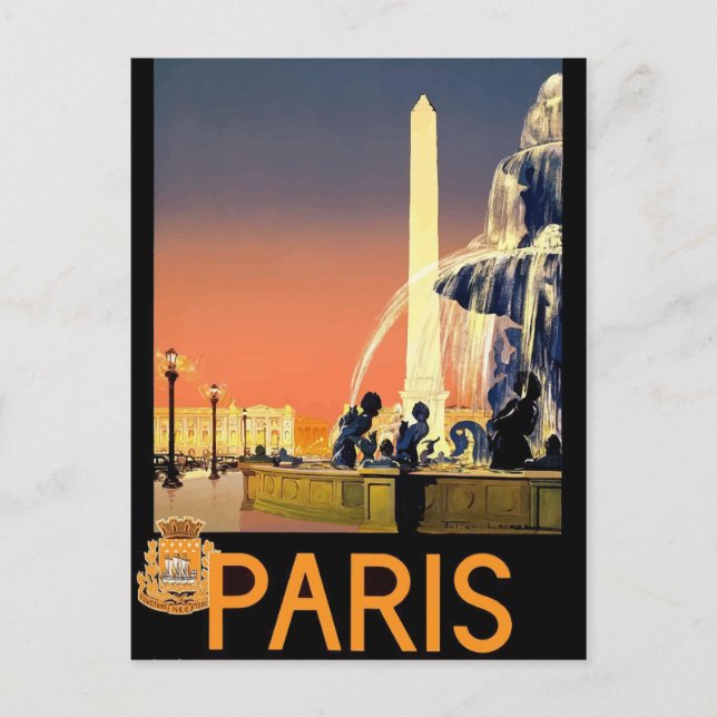 Vintage Retro-Postkarte Frankreich Paris Postkarte (Vorderseite)
