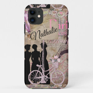 Vintage Retro Postkarte French Scrapbook  Case-Mate iPhone Hülle