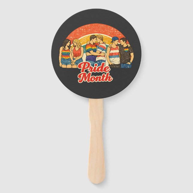 Vintage Retro Pride Monat LGBTQ Feier Fächer (Vorderseite)