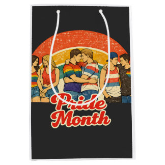 Vintage Retro Pride Monat LGBTQ Feier Mittlere Geschenktüte