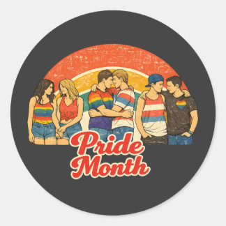 Vintage Retro Pride Monat LGBTQ Feier Runder Aufkleber