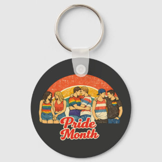 Vintage Retro Pride Monat LGBTQ Feier Schlüsselanhänger