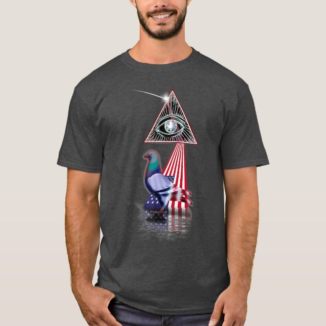 Vintage Retro Prism US-Flag-Taube T-Shirt (Vorderseite)