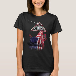 Vintage Retro Prism US-Flagge Patterdale Terrier T-Shirt