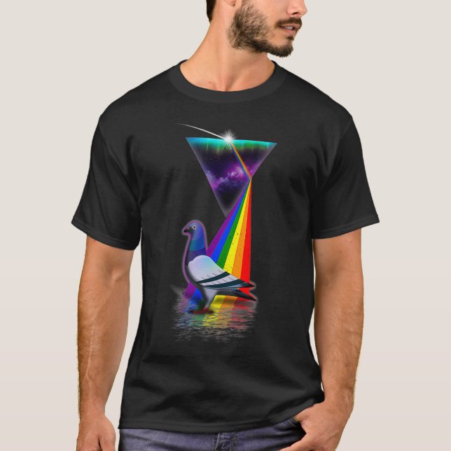 Vintage Retro-Prismentaube T-Shirt (Vorderseite)