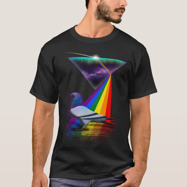 Vintage Retro-Prismentaube T-Shirt (Vorderseite)