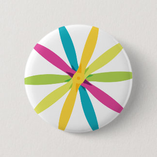 Vintage Retro Propeller-Blumen-Flugzeug-Stütze Button