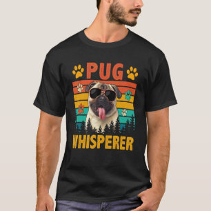 Vintage Retro Pug Flüsterer Lustige Hunde Sonnenbr T-Shirt