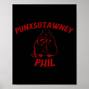Vintage Retro Punxsutawney Phil Tag des Murmeltier Poster