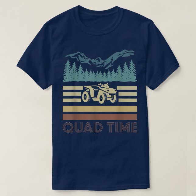 Vintage Retro Quad Time T-Shirt (Design vorne)