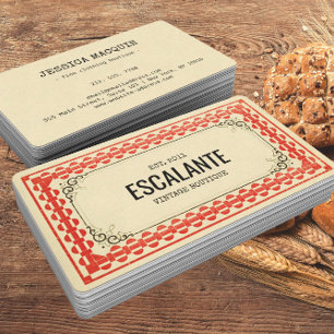 Vintage Retro-Rahmen Beige Braun Rot Texturiert Visitenkarte