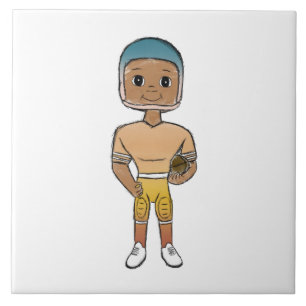 vintage retro Rainbow Football Player Fliese