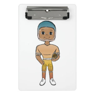 vintage retro Rainbow Football Player Mini Klemmbrett