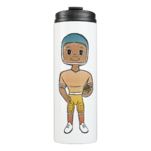 vintage retro Rainbow Football Player Thermosbecher