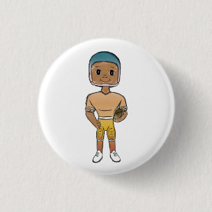 vintage Retro-Regenbogen-Fußballspieler Ombre   Button