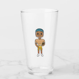 vintage Retro-Regenbogen-Fußballspieler Ombre   Glas