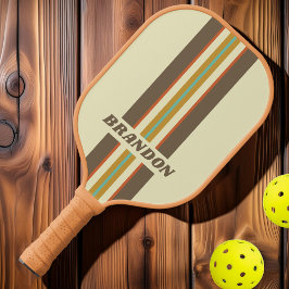 Vintage Retro-Regenbogen-Kundgebung Streifen mit N Pickleball Schläger