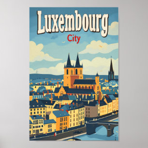 Vintage Retro-Reise in Luxemburg Poster