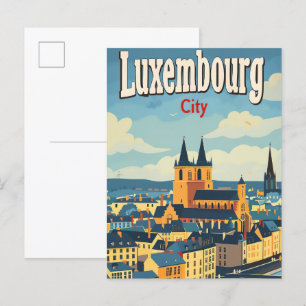 Vintage Retro-Reise in Luxemburg Postkarte