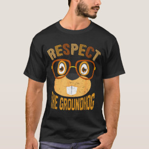 Vintage Retro Respektiere den Tag des Murmeltieres T-Shirt