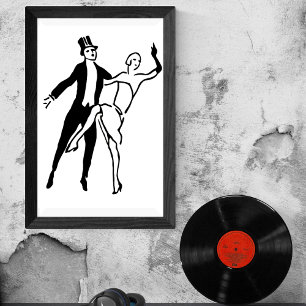 Vintage Retro-Roaring 20iger Jahre Couple Dance Fo Poster