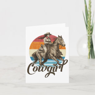 Vintage-Retro-Rodeo-Cowgirl Karte