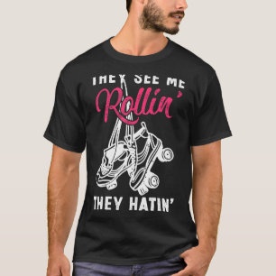 Vintage Retro-Roller-Skate sehen sie mich Rollin' T-Shirt