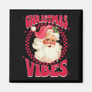 Vintage Retro Rosa Weihnachtsmann Gesicht Männer F Magnet