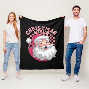 Vintage Retro Rosa Weihnachtsmann Weihnachten Fleecedecke
