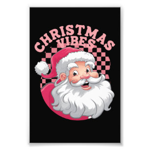 Vintage Retro Rosa Weihnachtsmann Weihnachten Fotodruck
