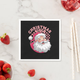 Vintage Retro Rosa Weihnachtsmann Weihnachten Serviette
