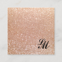 Vintage Retro Rose Gold Glitzer Monogram Beauty