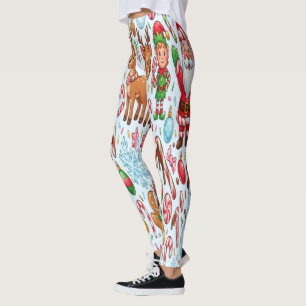 Vintage Retro Rote Lebkuchen-Wunderland Weihnachte Leggings