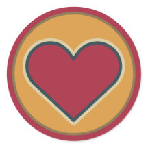 Vintage Retro Rotes Herz im Kreis