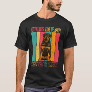 Vintage Retro Rottweiler machen glückliche Mensche T-Shirt