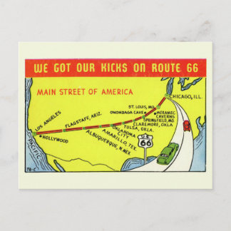 Vintage Retro Route 66 Karte