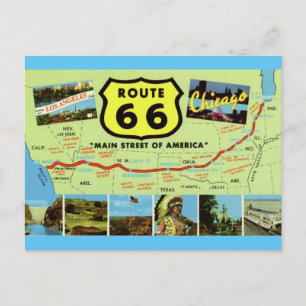 Vintage Retro Route 66 Karte