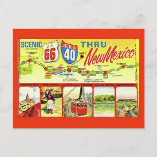 Vintage Retro-Route 66 Landschaftliches New Mexico Postkarte
