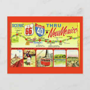 Vintage Retro Route 66 Panoramapostkarte New Mexic Postkarte