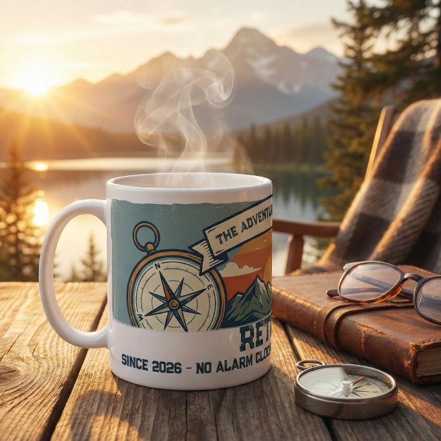 Vintage Retro Ruhestands-Abenteuer Kaffeetasse (Von Creator hochgeladen)