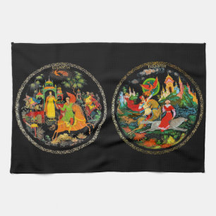 Vintage Retro Russische Märchen Fantasy Colorado Geschirrtuch